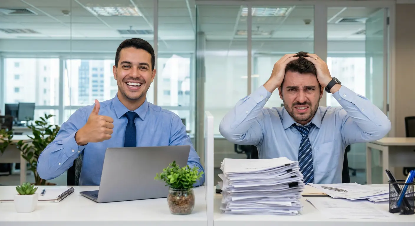 trabalhador feliz e aborrecido 9@0.5x